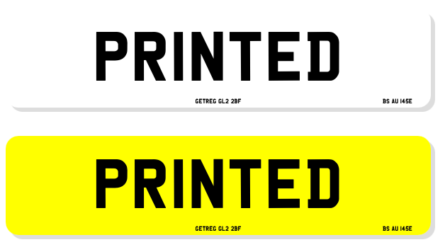 Printed Number Plates